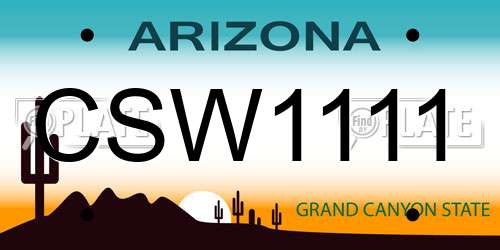 CSW1111 Arizona License Plate