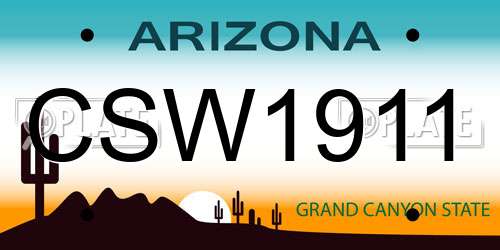 CSW1911 Arizona License Plate