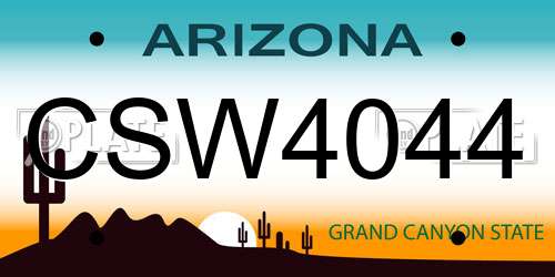 CSW4044 Arizona License Plate