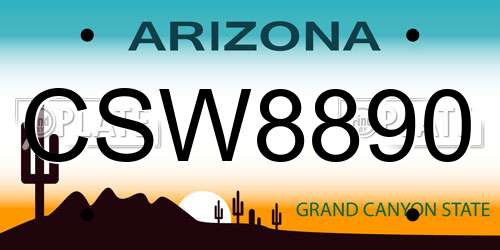 CSW8890 Arizona License Plate