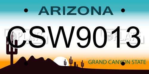 CSW9013 Arizona License Plate