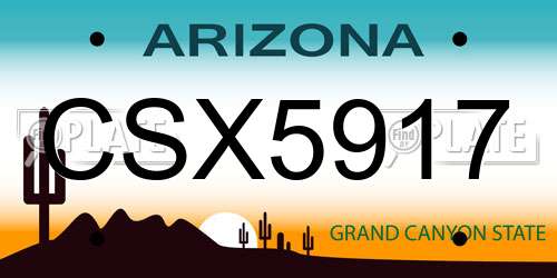 CSX5917 Arizona License Plate