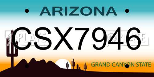 CSX7946 Arizona License Plate
