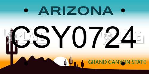 CSY0724 Arizona License Plate