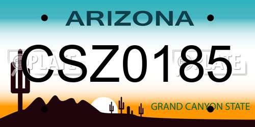 CSZ0185 Arizona License Plate