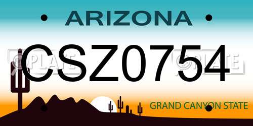 CSZ0754 Arizona License Plate