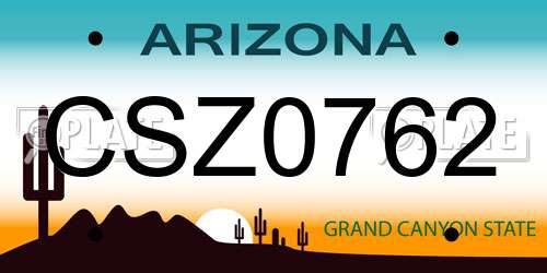 CSZ0762 Arizona License Plate