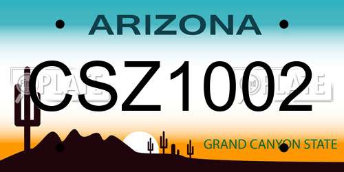 CSZ1002 Arizona License Plate