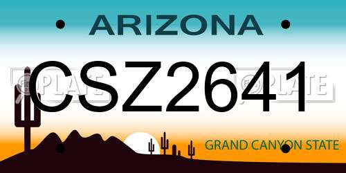 CSZ2641 Arizona License Plate