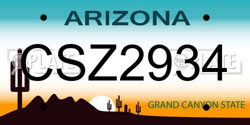 CSZ2934 Arizona License Plate