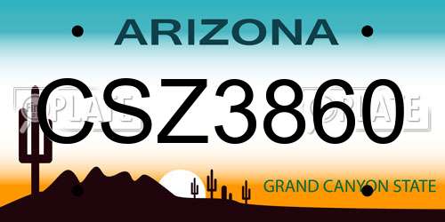 CSZ3860 Arizona License Plate