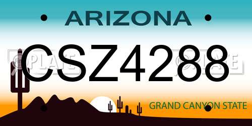 CSZ4288 Arizona License Plate