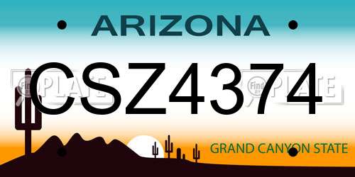 CSZ4374 Arizona License Plate
