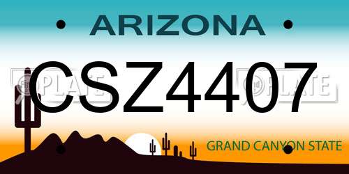 CSZ4407 Arizona License Plate