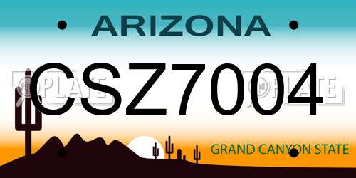 CSZ7004 Arizona License Plate