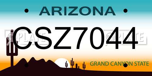 CSZ7044 Arizona License Plate