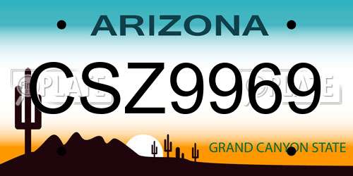 CSZ9969 Arizona License Plate