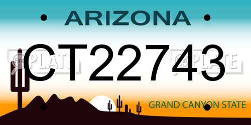 CT22743 Arizona License Plate