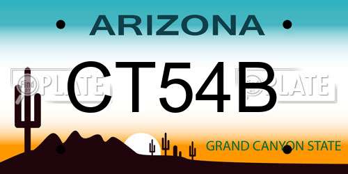 CT54B Arizona License Plate
