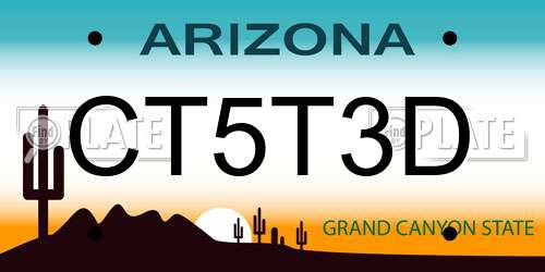 CT5T3D Arizona License Plate