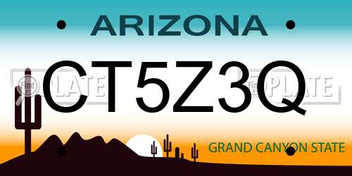 CT5Z3Q Arizona License Plate