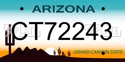 CT72243 Arizona License Plate