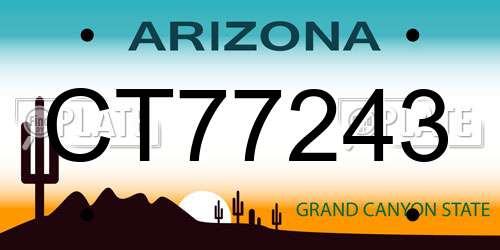 CT77243 Arizona License Plate