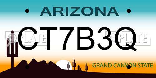 CT7B3Q Arizona License Plate