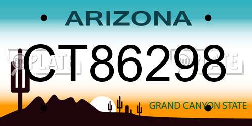 CT86298 Arizona License Plate