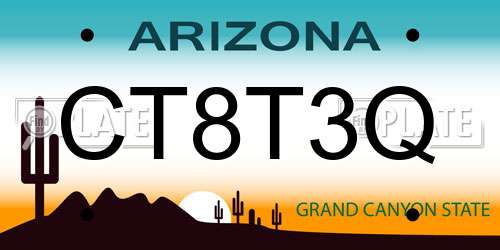 CT8T3Q Arizona License Plate