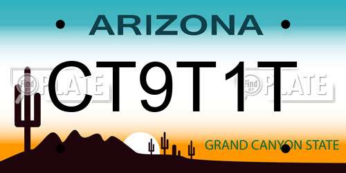 CT9T1T Arizona License Plate