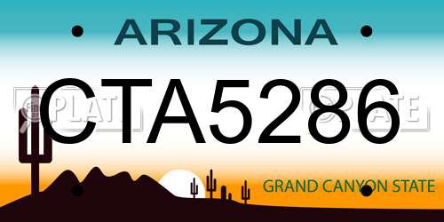 CTA5286 Arizona License Plate