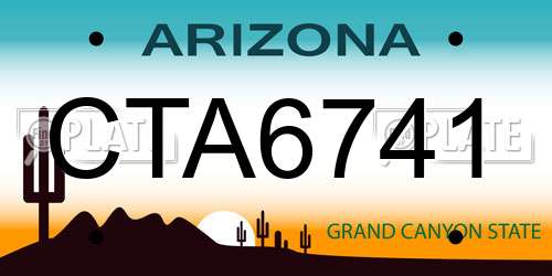 CTA6741 Arizona License Plate