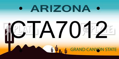 CTA7012 Arizona License Plate