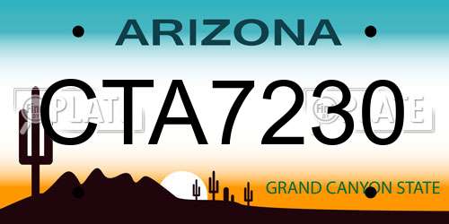 CTA7230 Arizona License Plate