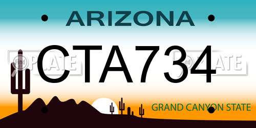 CTA734 Arizona License Plate