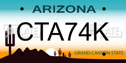 CTA74K Arizona License Plate
