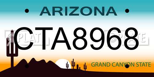 CTA8968 Arizona License Plate