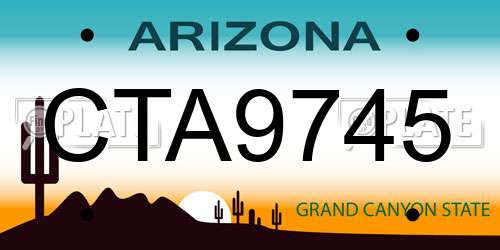 CTA9745 Arizona License Plate