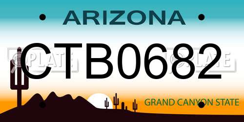 CTB0682 Arizona License Plate