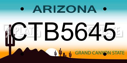 CTB5645 Arizona License Plate