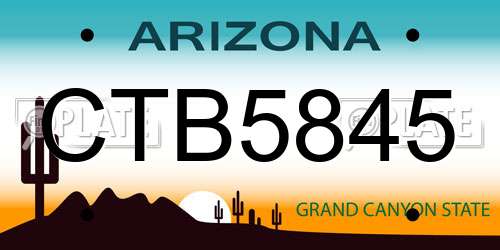 CTB5845 Arizona License Plate