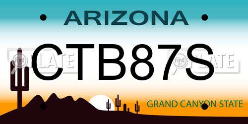 CTB87S Arizona License Plate