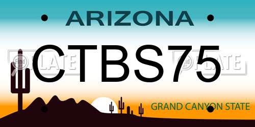 CTBS75 Arizona License Plate