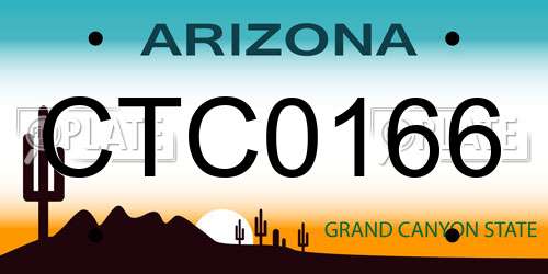 CTC0166 Arizona License Plate