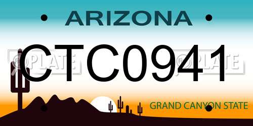 CTC0941 Arizona License Plate