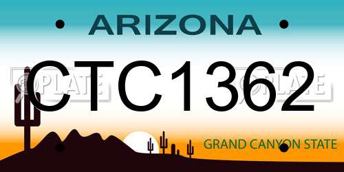CTC1362 Arizona License Plate