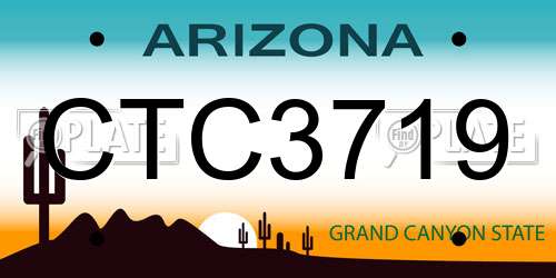 CTC3719 Arizona License Plate