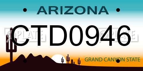 CTD0946 Arizona License Plate