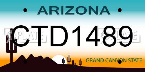 CTD1489 Arizona License Plate